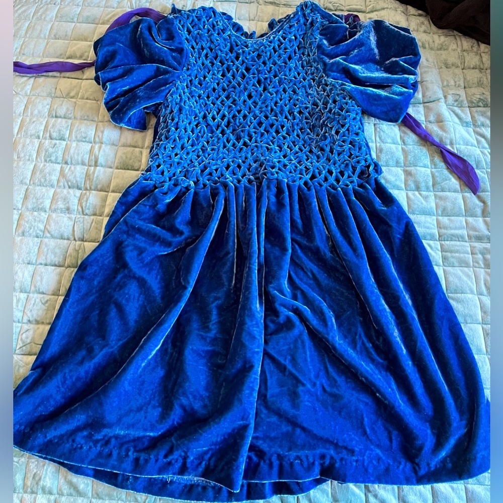 Free People Gumdrop Blue Velvet Dress